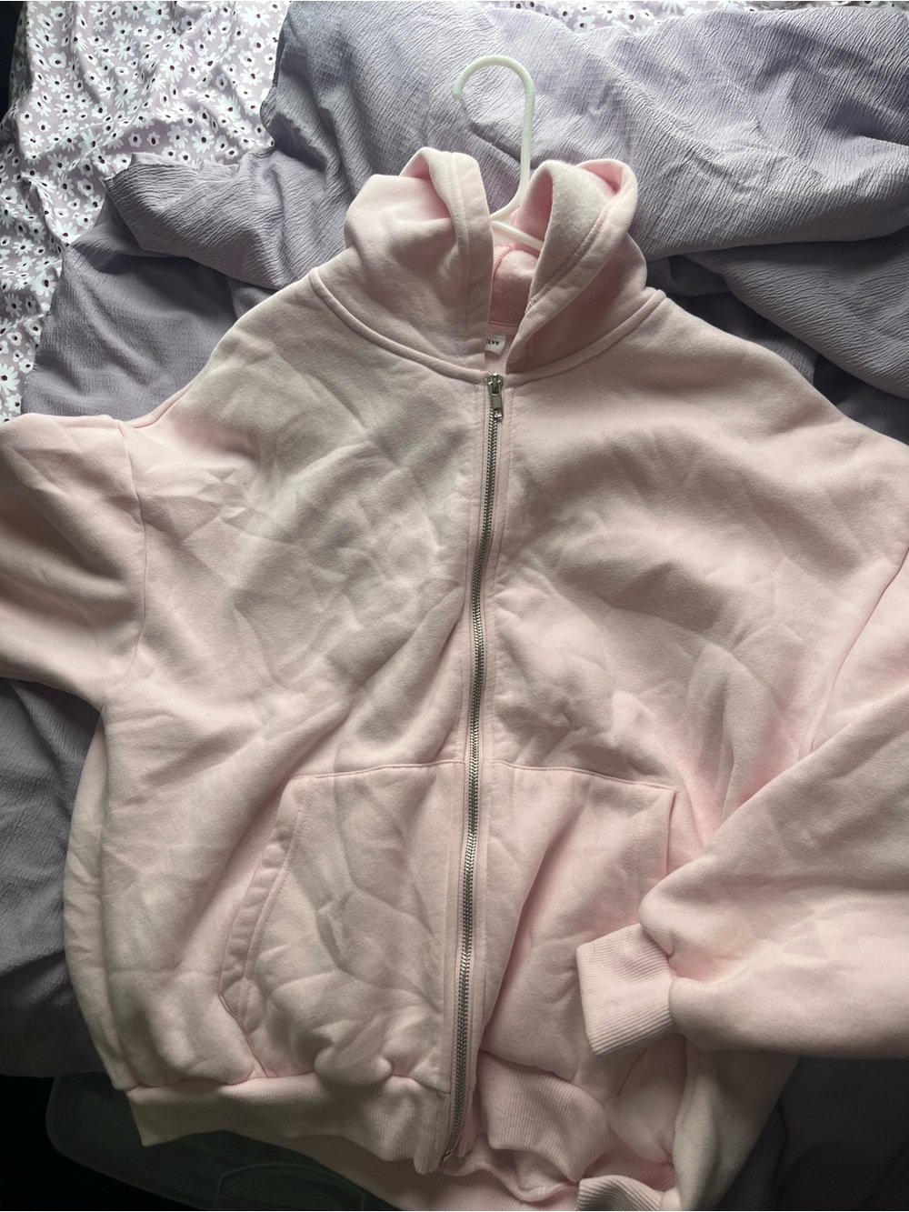 Baby Pink Full-Zip Hoodie